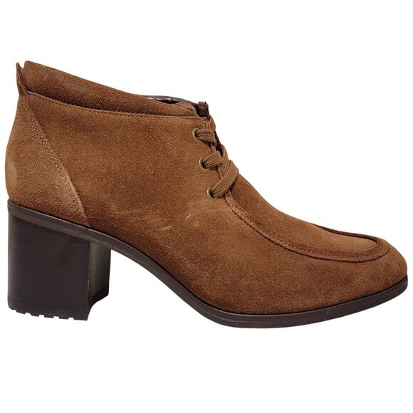 Naturalizer Women Lesson Block Heel Moc Toe Oxford Booties Size US 9.5M Chestnut - Picture 2 of 5